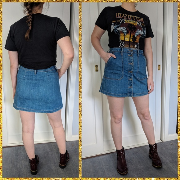 Button Up Denim Skirt - Picture 1 of 3